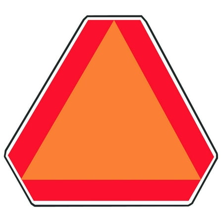 Hy-Ko TA Slow Moving Vehicle Emblem Highway Sign, 16 in W x 14 in L