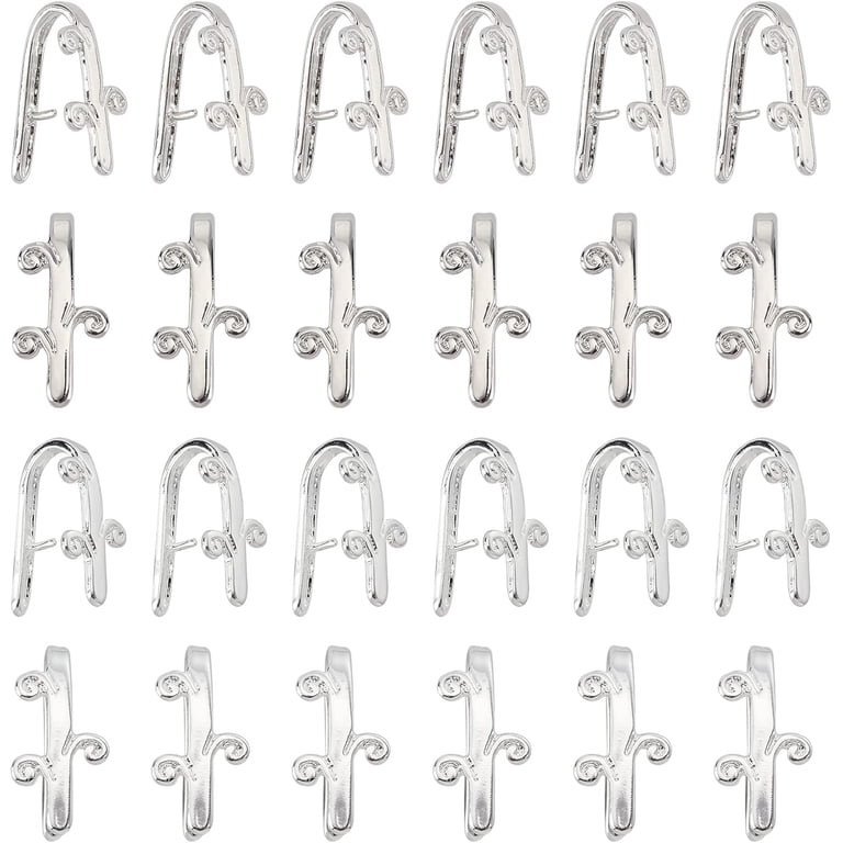 4Pcs 925 Sterling Silver Beadable Pendant Clasps – Connector Bails For DIY Jewelry Making