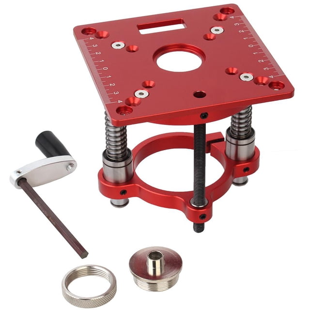 Adjustable Router Lift Base,Aluminum Alloy Steel 4 Jaw Clamping,Router Lifting System Trimming Base,for Small Table
