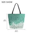 thumbnail image 5 of FORMRS Womens Canvas Tote Bag with Zipper Inner Pocket Shoulder Handbag, Green and White Pattern, 5 of 7