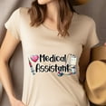 thumbnail image 4 of Medical Assistant Shirt | Stethoscope Syringe Healthcare Tee, White, Size S, 4 of 6