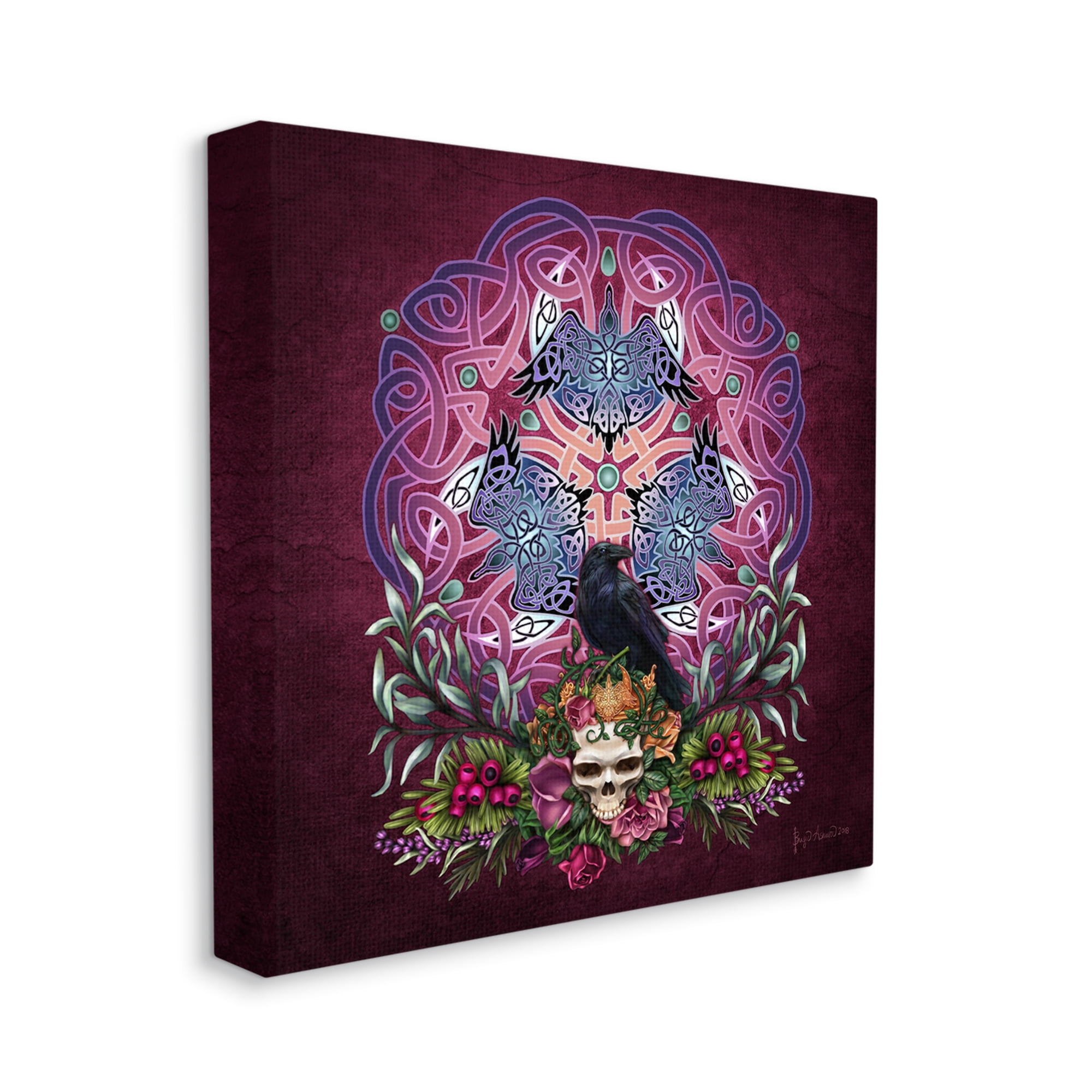 Stupell Industries Ravens & Celtic Knot Animals & Insects Painting Gallery Wrapped Canvas Art Print Wall Art, 30 x 30