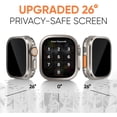 thumbnail image 4 of 2 Pack for Apple Watch Ultra Screen Protector 49mm [26 Degree Privacy] Titanium Alloy Frame + 9H Tempered Glass [Touch Sensitive] Lightweight Protective Glass Film for iwatch Ultra 3/Ultra 2/Ultra, 4 of 11