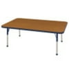 ECR4Kids 30in x 48in Rectangle Everyday T-Mold Adjustable Activity Table Oak/Navy - Standard Ball