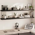 thumbnail image 5 of Ballucci 60" Floating Shelves, 2-Pack Wood Wall Shelf Set with Invisible Brackets, 8" Deep, Black, 5 of 8
