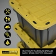 thumbnail image 4 of CX BLACK & YELLOW®, 17-Gallon Heavy Duty Tough Storage Container & Snap-Tight Lid, (12.5”H x 18”W x 26.9”D), Weather-Resistant Design and Stackable Organization Tote [4 Pack], 4 of 9