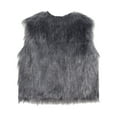 thumbnail image 5 of larppty Women's Faux Fur Waistcoat Vest Fuzzy Sleeveless Open Front Outwear Winter Warm Fluzzy Vest Jacket Coat (Grey, XL), 5 of 6