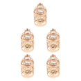 thumbnail image 2 of Guardoinrt Electroplated Metal Birdcage Shape Tea Light B- Candle Holder Rose Gold Type E 5Set, 2 of 6