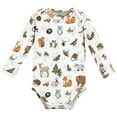 thumbnail image 4 of Touched by Nature Infant Girl Organic Cotton Long-Sleeve Bodysuits, Girl Woodland Alphabet 5-Pack, 12-18 Months, 4 of 7