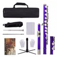 thumbnail image 5 of WHAMVOX Purple Flute for Beginners with 16 Keys C Tuning Portable Cupronickel Instrument for School Band and Music Class 14.5 Inches, 5 of 8
