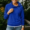 thumbnail image 2 of Hilzaten Womens Drop Shoulder Sweatshirt Loosse Collared Pullover Womens Solid Sweatshirt, 2 of 6