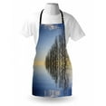 thumbnail image 3 of Landscape Apron Trees on Top of the Frozen Lake in the Winter Scenic Forces of Nature Art Print, Unisex Kitchen Bib Apron with Adjustable Neck for Cooking Baking Gardening, Blue Brown, by Ambesonne, 3 of 3