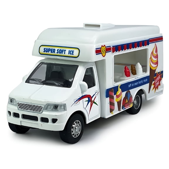 BESTSKY Toy Trucks Diecast Ice Cream Truck Model Car Toys for Kids Toddlers Boys Gift