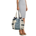 thumbnail image 5 of No Boundaries Women's Woven Tote Beach Handbag Blue, 5 of 5