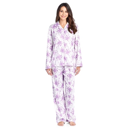 Casual Nights Women s Long Sleeve Notch Collar Floral Pajama Set