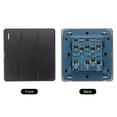 thumbnail image 3 of Light Switch Wall Push Button 3 Gang 2 Way Black 250V 10A 86mmx86mm Pack of 2, 3 of 5