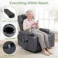 thumbnail image 3 of Electric Power Lift Recliner Chair for Elderly with Heat & Massage & USB Charge Port, 160° Adjustable PU Leather Recliner, Stand Assist, Remote Control, Cup Holders for Living Room Bedroom (Gray), 3 of 9