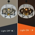 thumbnail image 4 of KPIBEST Modern Black Crystal Chandeliers for Dining Room, Luxury Water Ripple Glass Light Fixture, Elegant Farmhouse Round Lighting for Kitchen Island, Bar Table, 4 of 12