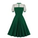 thumbnail image 3 of Moda Casual mujer malla temperamento elegante lunares costura Puffy Retro Swing manga corta cremallera vestido Fridja qw2209, 3 of 3