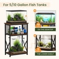 thumbnail image 4 of Snughome 10 Gallon Fish Tank Stand, 3 Tier Aquarium Stand with Storage, Heavy Metal Reptile Tank Stand, Holds 220lbs, 20.47" x 11.42" x 30.91", Rustic Brown, 4 of 8
