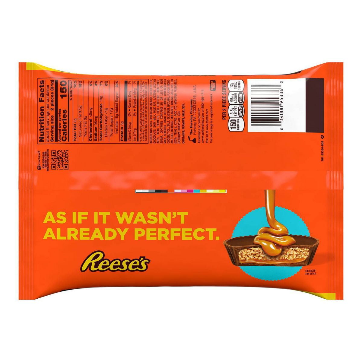 Reese's Milk Chocolate Peanut Butter Cups with Caramel - 9.9oz - Pack of 2