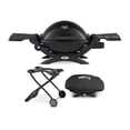 thumbnail image 1 of Weber Q 1200 Gas Grill - LP Gas (Black) with Portable Cart and Grill Cover Bundle (3 Items), 1 of 6