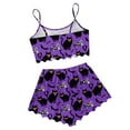 thumbnail image 3 of Hpapadks Halloween Women Pajama Sets 2 Piece Sexy Cute Graphic Tank Tops and Shorts Sleepwear Womens Pjs Sets Purple, 3 of 5