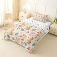 thumbnail image 2 of Manfei Cartoon Giraffe Pattern Twin Comforter Sets,Pink Flower Bedding Set,Polkadot Reversible,2 Pieces,1 Comforter and 1 Pillowcase, 2 of 7