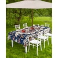 thumbnail image 4 of nqOlkjepod Boho Floral Outdoor Tablecloth with Umbrella Hole & Zipper, Vintage Print Distressed Brick Tribal Rectangle Table Cover 60x84 Inch, Dining Waterproof Table Cloth Protector for Patio/Party, 4 of 7