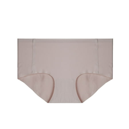 

Womens Solid Color Triangle Ice Silk Seamless Mid Waist Breathable Briefs