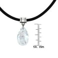 thumbnail image 3 of Choice of Colors Austrian Crystal Pear Leather Cord Necklace – 24 inch - Faintest Pale Blue AB, 3 of 3
