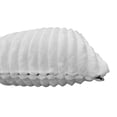 thumbnail image 4 of Home Design Laconia 18"x18" Square Velvet Pillow Covers, Set of 4, Soft Fluffy Striped Design for Sofa, Bedroom, or Living Room, White, 4 of 4