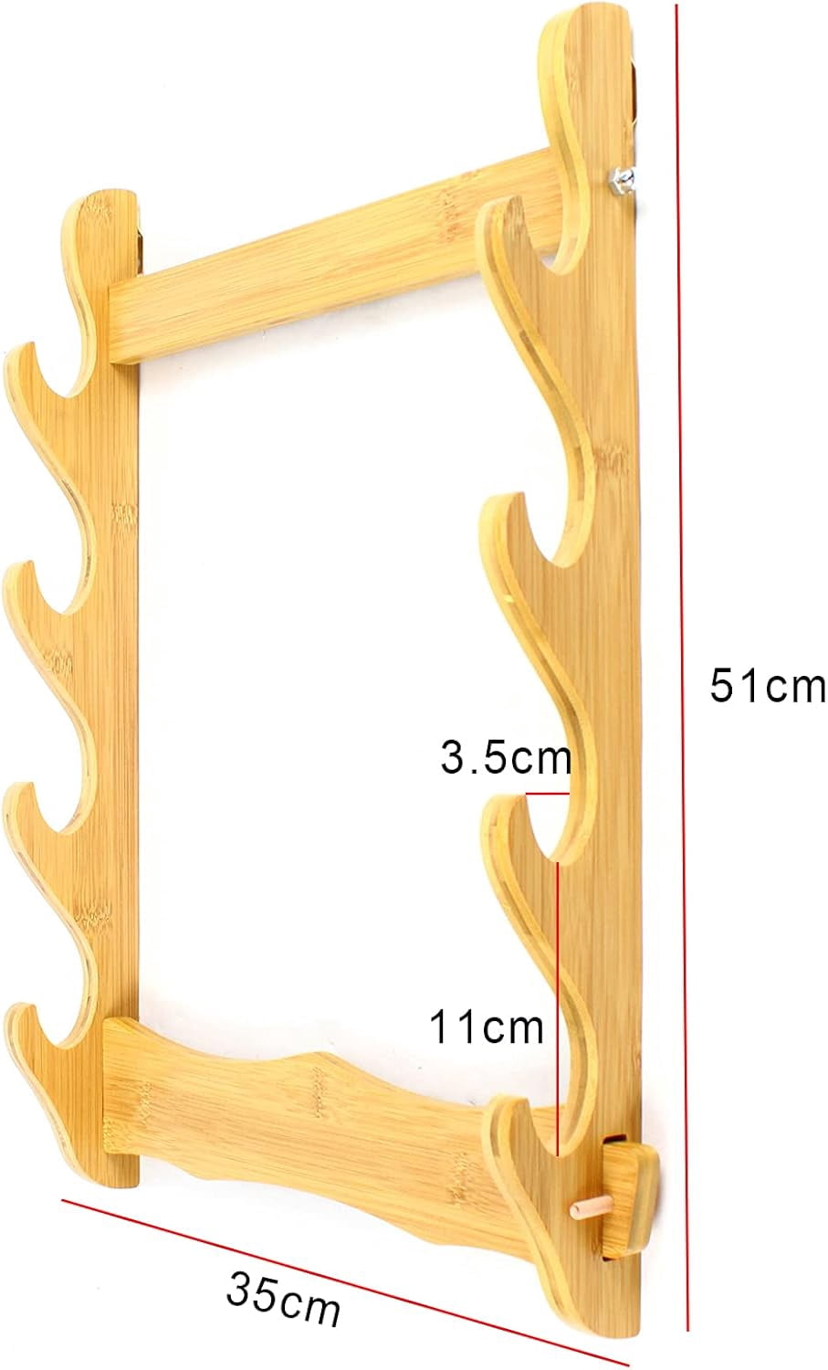 4 Wall Mount Wooden Gun Rack Natural Wood Finish Gun Storage Shelf Holder