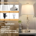 thumbnail image 2 of NATYSWAN Table Lamp for Bedrooms Set of 2, Silver Lamps for Night Stands,Bedside Desk Lamp with USB Ports for Bedroom Living Room Reading, 2 of 8