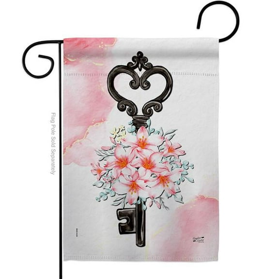 Angeleno Heritage G135489-BO Key of Bouquet Floral Double-Sided Decorative Garden Flag, Multi Color