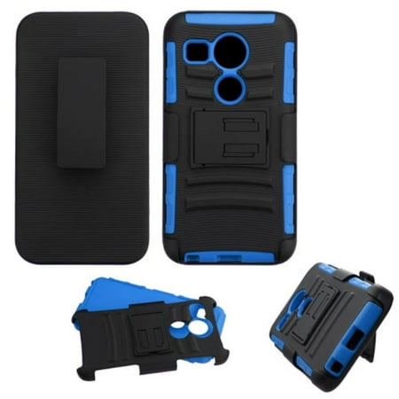 Insten Car Armor Hard Hybrid Shockproof Plastic Silicone Case w/Holster For LG Google Nexus 5 - (Best Phone Case For Nexus 5)
