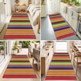 thumbnail image 4 of Runner Rug for Bedroom Hallway, Vintage Mexico Colorful Stripe Kitchen Runner Rugs Area Rug 2x6ft, Abstract Ombre Rainbow Pattern Washable Soft Floor Carpet for Entryway Stair, 4 of 9