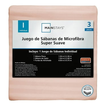 Juego De Sábanas Mainstays Individual Liso Blush