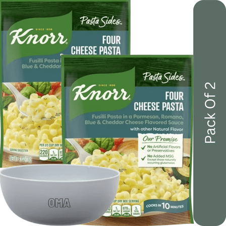 Knorr No Artificial Flavors Four Cheese Pasta – 4-Pack-2pk, With White Bowl By OMA