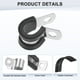 thumbnail image 2 of Uxcell 12 Paquete de Abrazaderas de Cable 10 mm Acero Inoxidable 304 Goma Forma R para Tubo, 2 of 7
