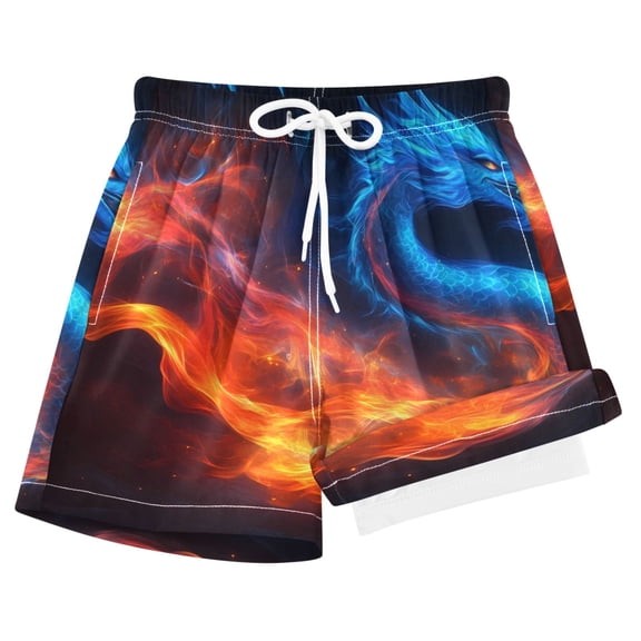 joogoo Fire Dragon Boys Swim Trunks Beach Swimsuit Shorts Boxer 8Y