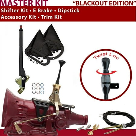 American Shifter C4 Shifter Kit Black 6 in. E Brake Cable Trim Kit Dipstick for F7341