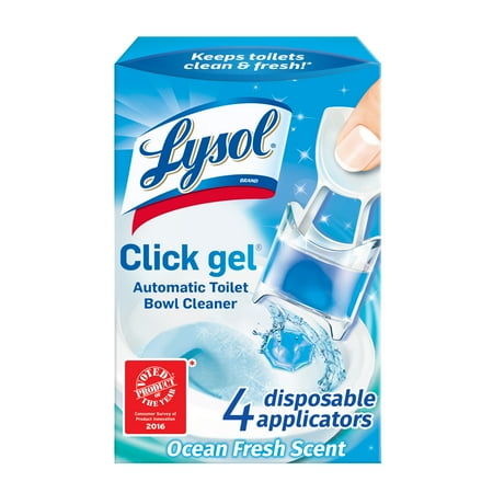 Lysol Click Gel Automatic Toilet Bowl Cleaner, Ocean Fresh Scent, 4ct