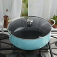 thumbnail image 4 of Infuse 10.5Qt Nonstick Aluminum Covered Caldero Jumbo Cooker Saute Pan with Glass Lid, Aqua, 4 of 5