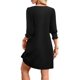 thumbnail image 4 of Vestido de verano WIHOLL con cuello en V y manga 3/4 para mujer, negro XL, 4 of 4