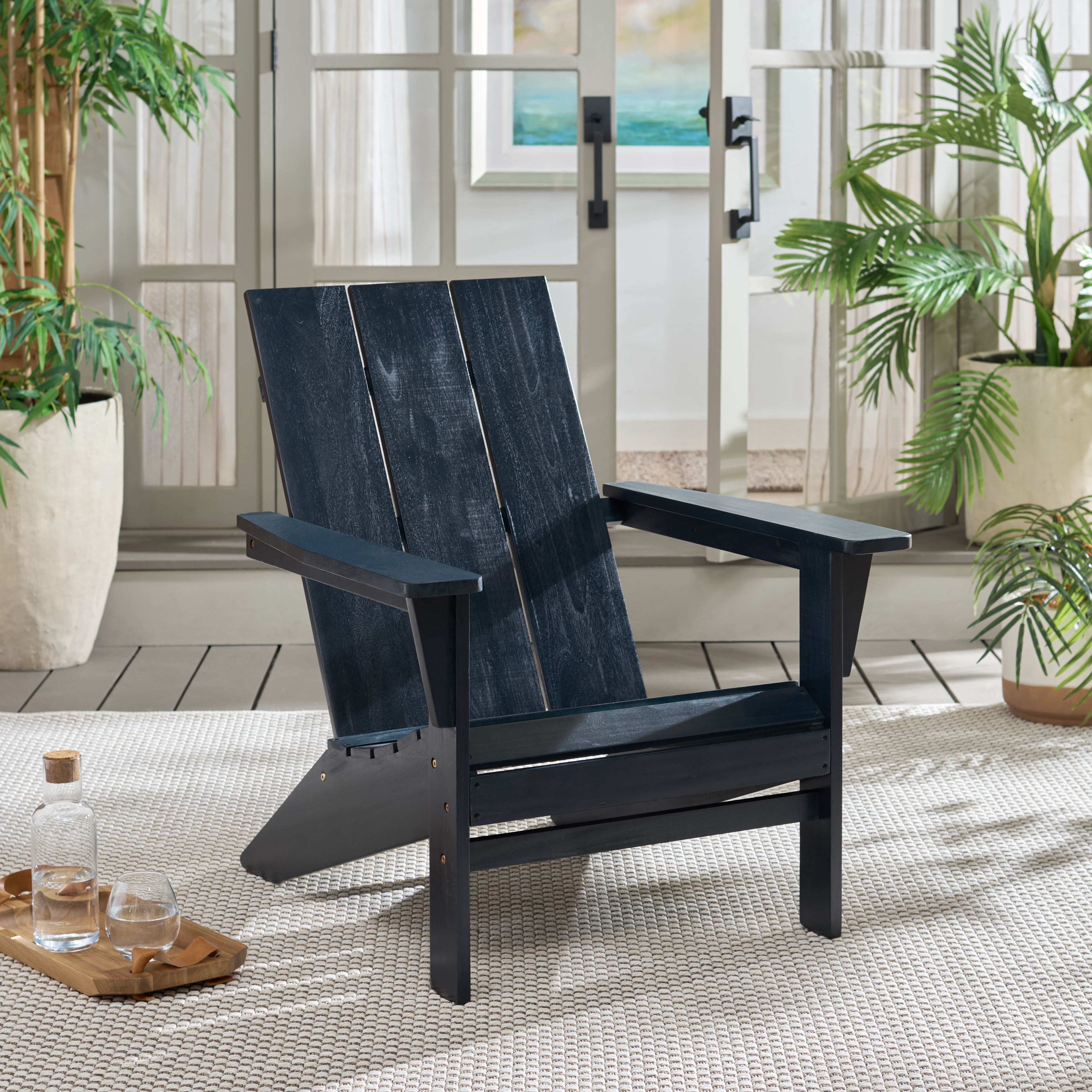 Safavieh Alton Outdoor Wood Adirondack Chair, Midnight Blue