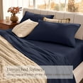 thumbnail image 4 of Bare Home Organic Flannel Sheet Set - 100% Organic Cotton - Deep Pocket - 4-Pieces - Full, Midnight Blue, 4 of 10