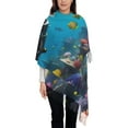 thumbnail image 4 of Cauagu Underwater Diving Cat Print Women Wrap Shawl tassels Scarves Retro Scarf 77.6"X28.3", 4 of 8
