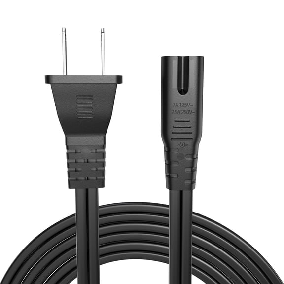 Sinoacc 2 Prong C8 AC Power Cord, Universal Power Cord for TV PS4 PS5 Speaker Monitor Xbox, 18 AWG, Black, 12 Feet