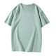 thumbnail image 1 of Tops para mujer Blusas Verano Túnica Tops Manga corta Color sólido Suelto Cuello redondo Camisetas Camisas Pompotops  hkajfhjk465220, 1 of 7